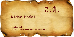 Wider Noémi névjegykártya